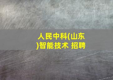 人民中科(山东)智能技术 招聘